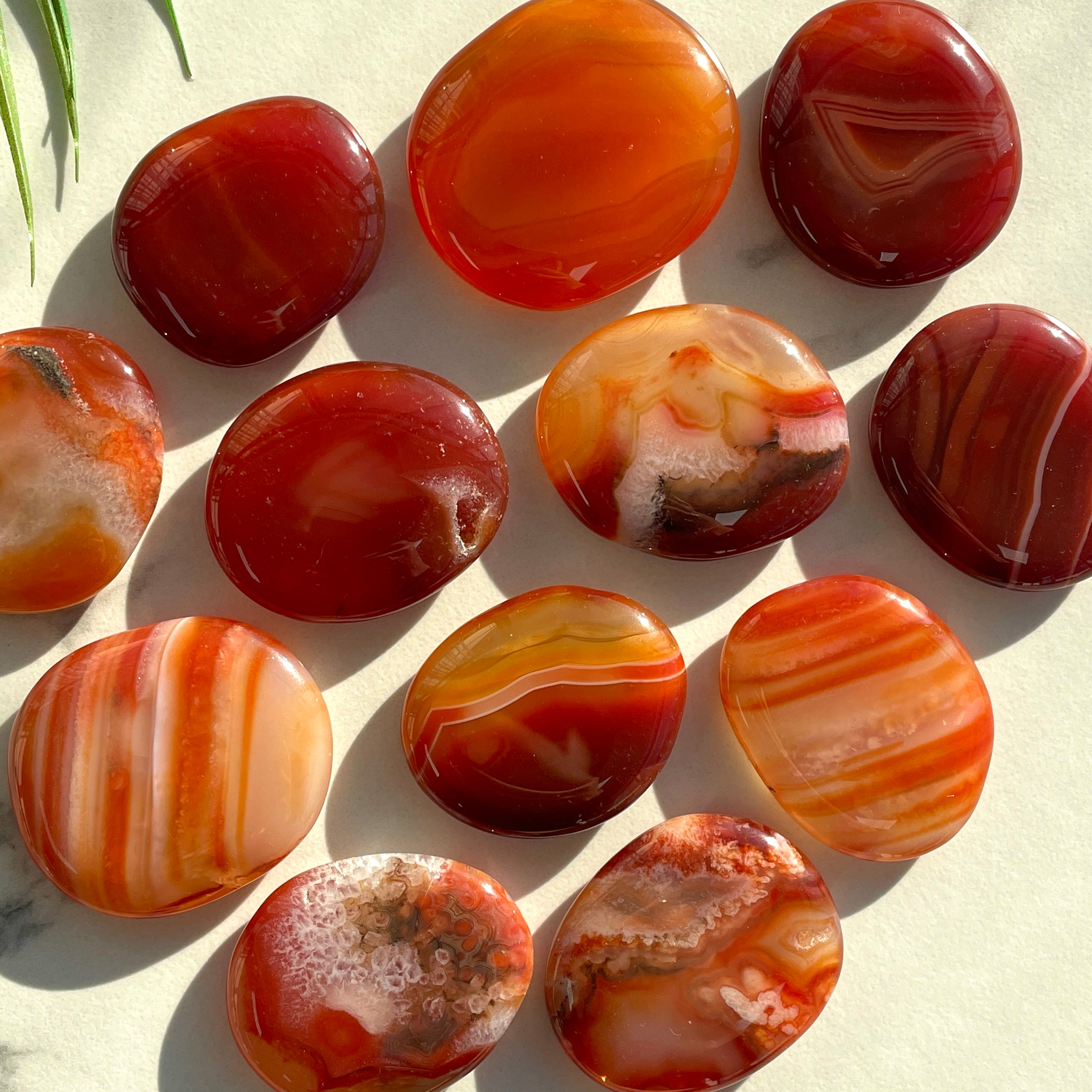 Pocket Palm Stone - Carnelian Pocket Palm Stone - Carnelian